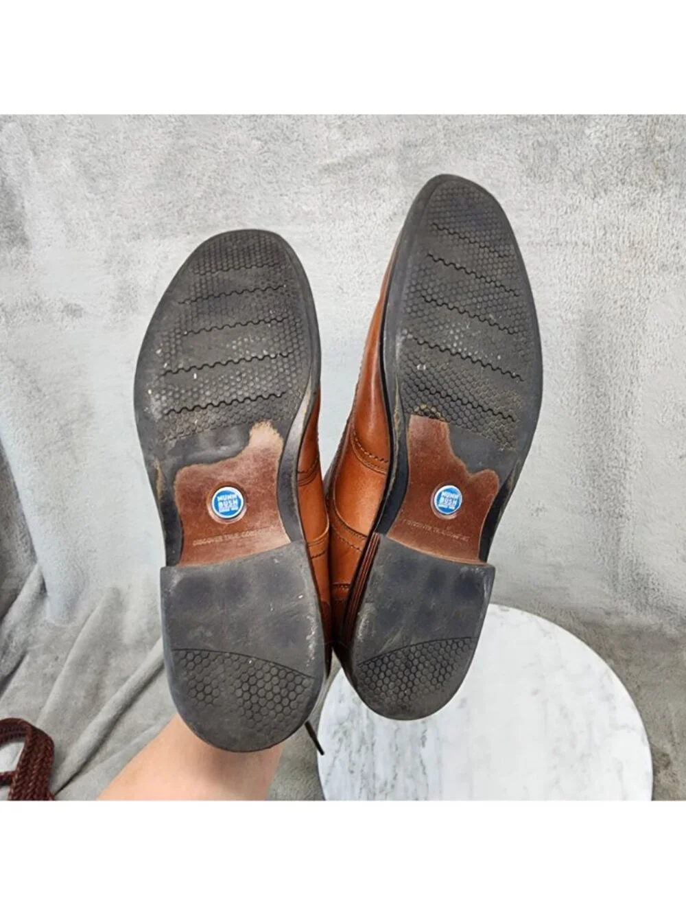 Nunn Bush Shoes Mens Size 12 Centro Flex Brown Leather Lace Up Oxfords *Read*